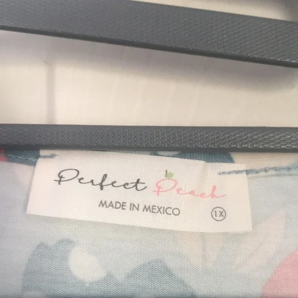 Perfect Peach Plus size floral print pull merrow tank top mint - Picture 10 of 11